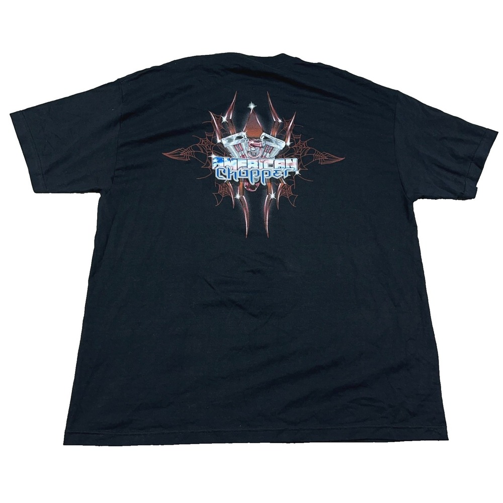 Vintage Y2K American Chopper Shirt Men XXL 2XL Black Biker Tee Tattoo Deadstock